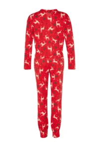 TRENDYOLMiLLA Red 100% Cotton Christmas Themed Knitted Pajama Set - Image 8
