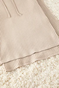 TRENDYOLMiLLA Dark Beige Hooded Corded Knitted Pajama Set - Image 3