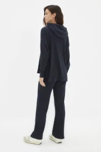 TRENDYOLMiLLA Navy Blue Hooded Corded Knitted Pajama Set - Image 7