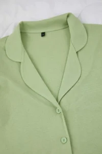 TRENDYOLMiLLA Mint 100% Cotton Ruffle Knitted Pajama Set - Image 7
