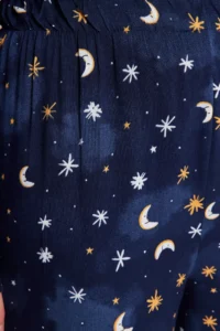 TRENDYOLMiLLA Indigo Galaxy Patterned Viscose Woven Pajama Set - Image 7