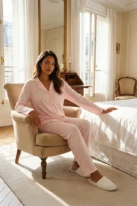 TRENDYOLMiLLA Pink 100% Cotton Gingham Knitted Pajama Set