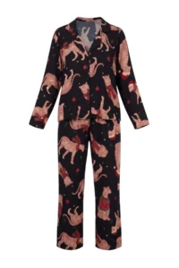 TRENDYOLMiLLA Multicolored Tiger Patterned Viscose Woven Pajama Set