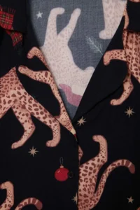TRENDYOLMiLLA Multicolored Tiger Patterned Viscose Woven Pajama Set - Image 2