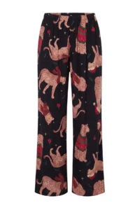TRENDYOLMiLLA Multicolored Tiger Patterned Viscose Woven Pajama Set - Image 3
