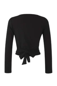 TRENDYOLMİLLA Black Scuba Material Crop Knitting Sports Top/Blouse - Image 6