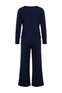 TRENDYOLMiLLA Navy Blue Heart Embroidered Ribbed Soft Touch Winter Knitted Pajama Set - Image 8