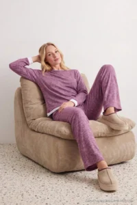 TRENDYOLMiLLA Purple Double Layer Soft Knitted Pajama Set - Image 2
