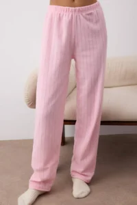 TRENDYOLMiLLA Pink Galaxy Patch Fleece Knitted Pajama Set - Image 4