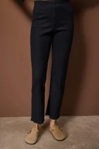 TRENDYOLMiLLA Black Cotton Baby Overlock Detailed Ribbed Knitted Pajama Set - Image 3