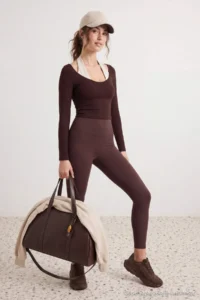 TRENDYOLMİLLA Brown Soft Brushed Material Pad Knitting Sports Top/Blouse - Image 2
