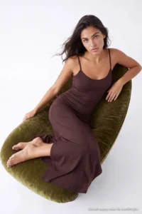 TRENDYOLMİLLA Brown 2 Sets Robe+Nightgown Viscose Knitting Nightgown - Image 2
