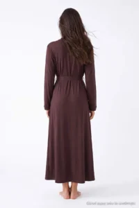TRENDYOLMİLLA Brown 2 Sets Robe+Nightgown Viscose Knitting Nightgown - Image 7