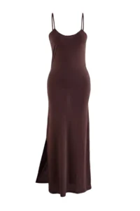 TRENDYOLMİLLA Brown 2 Sets Robe+Nightgown Viscose Knitting Nightgown - Image 9