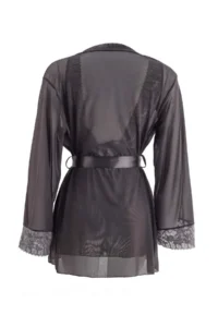 TRENDYOLMİLLA Gray Thin Sleeveless Glitter Lace 2 Sets Tulle Babydoll with Dressing Gown - Image 11