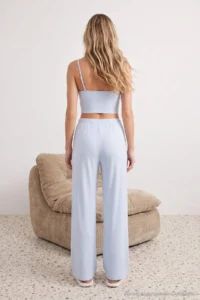 TRENDYOLMİLLA Light BLUE 3 Sets Viscose Knitting Pajama Set - Image 5