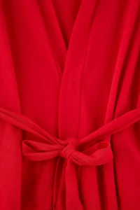 TRENDYOLMiLLA Red Belted Double Breasted Collar Knitted Pajama Set - Image 5