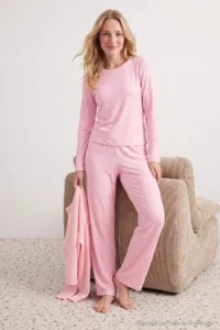 TRENDYOLMiLLA PINK Viscose Knitting Pajama Set