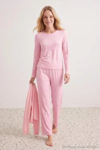 TRENDYOLMiLLA PINK Viscose Knitting Pajama Set - Image 3