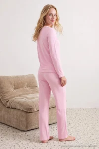 TRENDYOLMiLLA PINK Viscose Knitting Pajama Set - Image 4