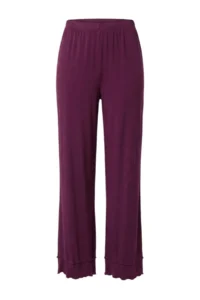 TRENDYOLMİLLA Plum Frilly Ribbed Knitting Pajama Set - Image 6