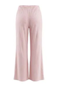 TRENDYOLMİLLA Dusty ROSE 100% Cotton Frilly Ribbed/Pointel Knitting Pajama Set - Image 4