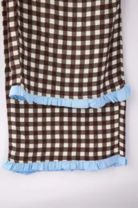 TRENDYOLMiLLA Brown Gingham Ruffled Woven Pajama Set - Image 8