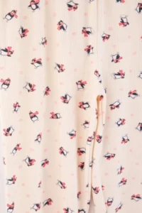 TRENDYOLMiLLA Ecru Penguin Patterned Soft Touch Winter Waffle Knitted Pajama Set - Image 6