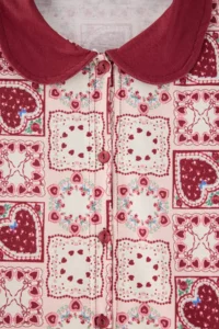TRENDYOLMiLLA Burgundy Ethnic Patterned Frilly Knitted Pajama Set - Image 8