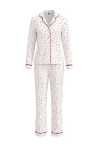 TRENDYOLMiLLA Ecru Floral Piping Detailed Soft Toe Winter Corduroy Knitted Pajama Set - Image 5