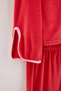 TRENDYOLMiLLA Red Chinese Button Knitted Pajama Set - Image 2