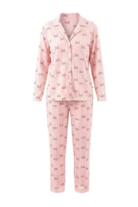 TRENDYOLMiLLA Powder Printed Single Jersey Knitted Pajama Set