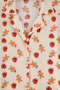 TRENDYOLMiLLA Ecru New Year Patterned Soft Touch Knitted Pajama Set - Image 2