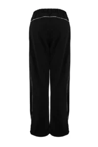 TRENDYOLMİLLA Black Sports Lycra Piped Tulle Detailed Weaving Sports Sweatpants - Image 7