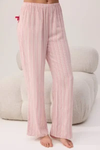 TRENDYOLMiLLA Multicolored Floral Heart Detailed Viscose Woven Pajama Set - Image 4