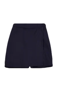 NAVY BLUE Cotton Regular Pattern Elastic Waist Weaving Gabardine Girls' Okul Shorts Etek - Image 8