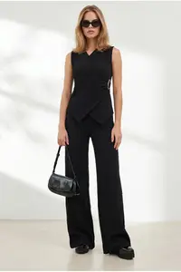 Olalook Women's Black Bottom-Upper Textured Wrap Suit - Image 2