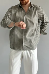 MAN Khaki Cotton Regular Men Shirt - Image 3