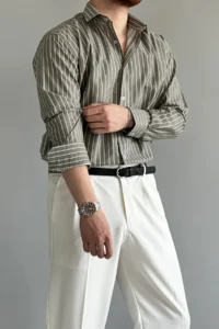 MAN Khaki Cotton Regular Men Shirt - Image 4