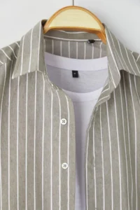 MAN Khaki Cotton Regular Men Shirt - Image 7