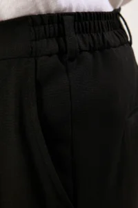 MAN Black Wideleg Baggy Rahat Pattern Weaving Dress Pants - Image 6