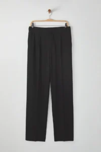 MAN Black Wideleg Baggy Rahat Pattern Weaving Dress Pants - Image 8