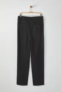 MAN Black Wideleg Baggy Rahat Pattern Weaving Dress Pants - Image 9