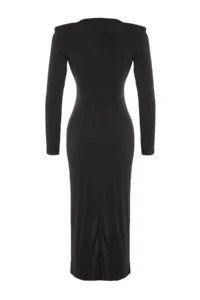 TRENDYOLMİLLA Black Pencere Detailed Knitting Chic Evening Gown Gece Graduation Dress - Image 8