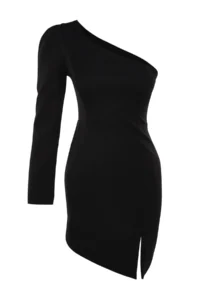 TRENDYOLMİLLA Black bodycone/Bodysuit hugging Short / Mini Weaving Dress - Image 7