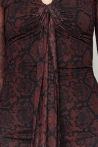 TRENDYOLMİLLA Multicolored Hayvan Patterned wrap Knitting Lined Tulle Chic Evening Gown Dress - Image 5