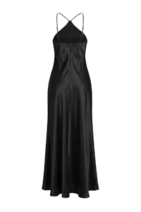 TRENDYOLMİLLA Black shift Maxi Weaving Satin Evening Gown & Graduation Dress - Image 6