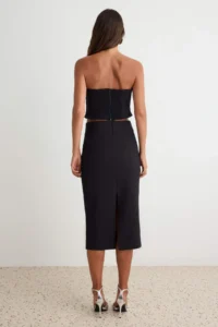TRENDYOLMİLLA Black Accessory Detailed Blouse Skirt Weaving Bottom - Top Set - Image 4