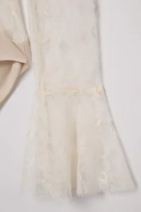 TRENDYOLMİLLA Ecru V-neck with flywheel Bohem Lace Bodysuit .D.00014 - Image 2