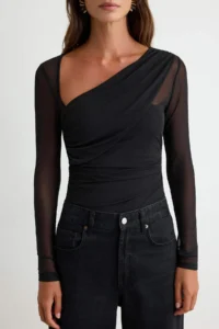 TRENDYOLMİLLA Black Knitting Collar Detailed Bodysuit .D.00024 - Image 4